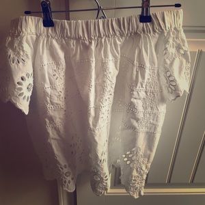 Women’s white eyelet off the shoulder top